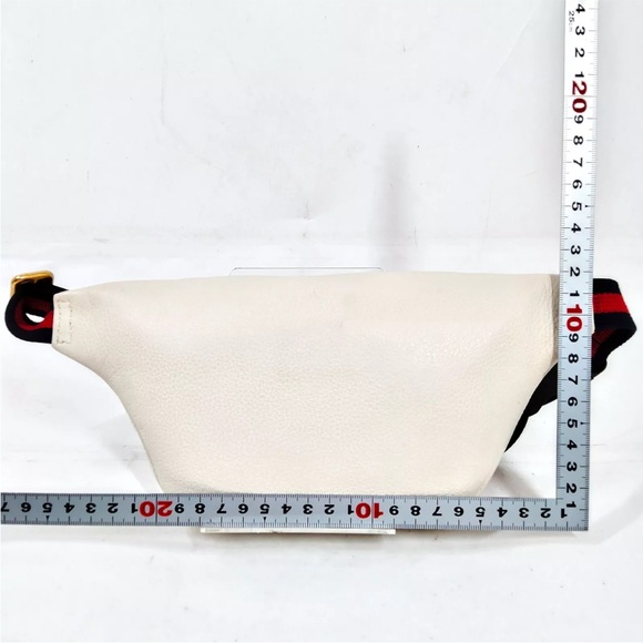 AUTH Gucci Grained Calfskin Logo Leather Waist Pouch Belt Bum Bag Fanny Pack - Picture 3 of 9